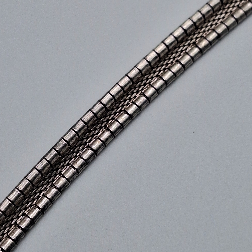 Vtg Sterling Silver 925 Italy Omega Panel Choker Collar Necklace 27.4g 16" 6mm - Picture 11 of 12